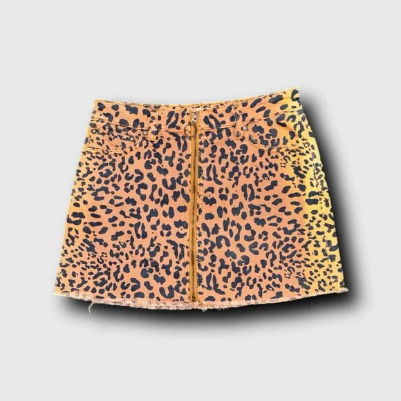 We the Free Leopard Print Denim Mini Skirt - Picture 2 of 4